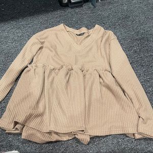 Tan shein babydoll top